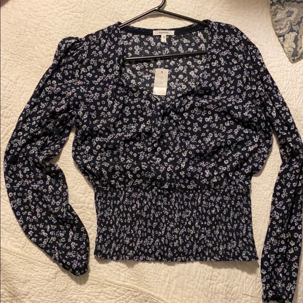 Crop top, puff sleeve blouse